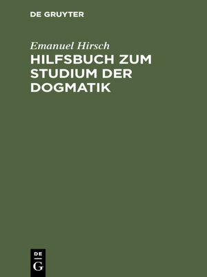 cover image of Hilfsbuch zum Studium der Dogmatik